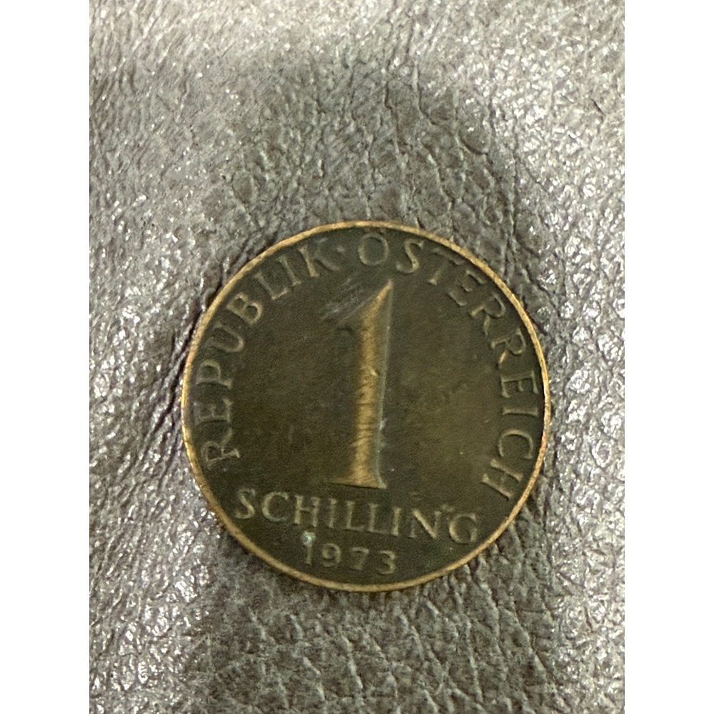 1973 Austria 1 Schilling Coin Republik Osterreich Edelweiss‎ Flower Vintage